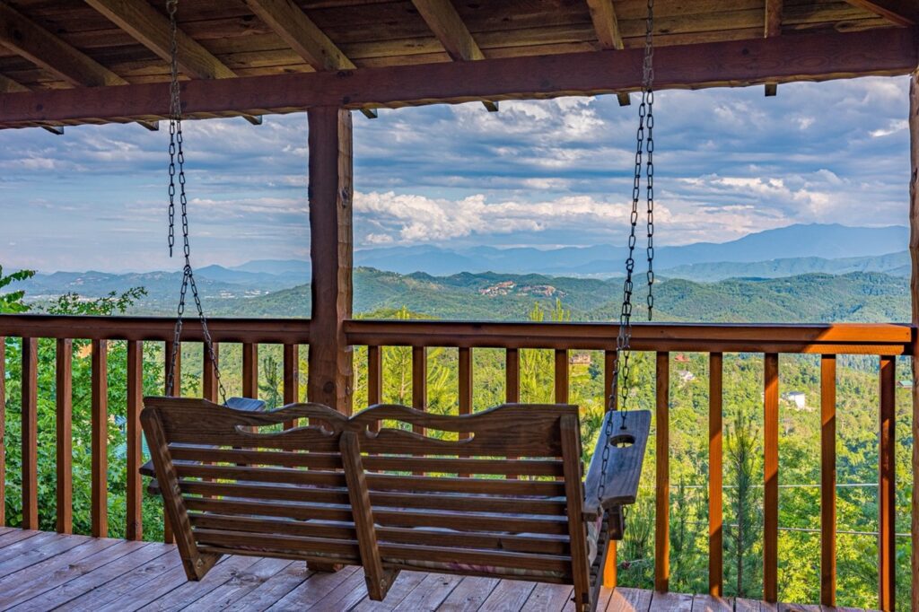 Porch Swing overlooking the Smoky Mountains